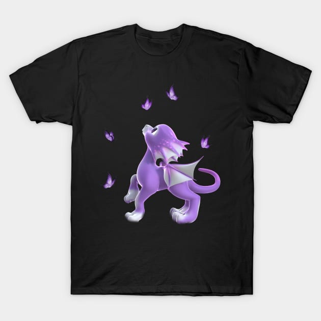 Little Dragon with Butterfly T-Shirt by AndreaTiettje